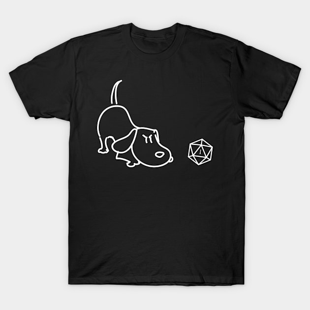 Polyhedral D20 Dice Critical Fail For Dog Lovers T-Shirt by dungeonarmory